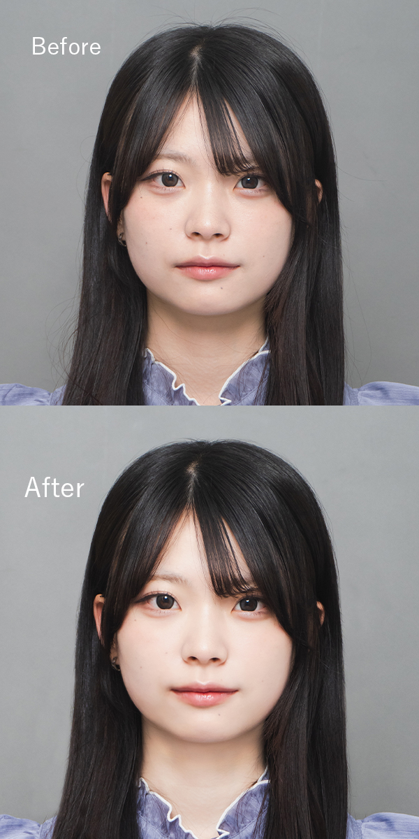 レタッチ前の証明写真